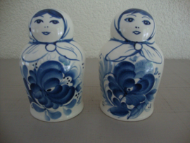 Beeldjes Matroesjka - blauw wit - VERKOCHT