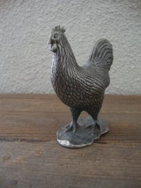 Zilverkleurige kip - beeldje - VERKOCHT