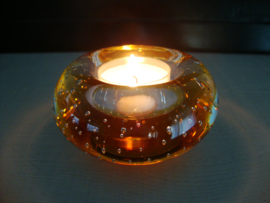 Waxinelicht - glas met bubbels - VERKOCHT