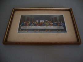 Religie - oud lijstje met prent Laatste avondmaal - VERKOCHT