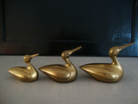 Eend - eenden- vogel - koper of messing - vintage - VERKOCHT