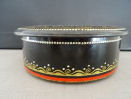 Trommeltje vintage - blikje - zwart - VERKOCHT