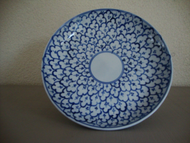 Schaal blauw/wit op voet - VERKOCHT