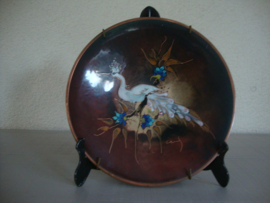 Vintage wandbordje - vogel - VERKOCHT