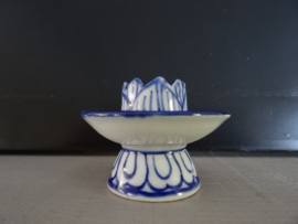 Kaarsstandaard - blauw/wit - VERKOCHT