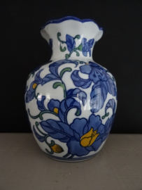 Vaas - blauw/wit/geel - VERKOCHT