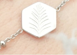 armband leaf - zilver
