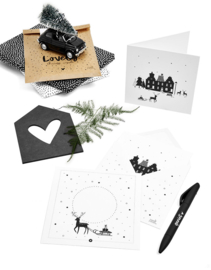 Dubbele kerstkaart (incl. kerst envelop) - kerst tafereel