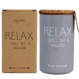 Geurkaars van biologische sojawas -  relax, chill out &  unwind