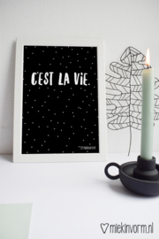 A4 poster met  quote - c'est la vie