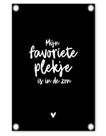 Tuinposter 'mijn favoriete plekje' - zwart