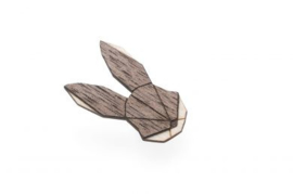 houten broche - Hare