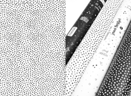 cadeaupapier - wit met zwarte dots