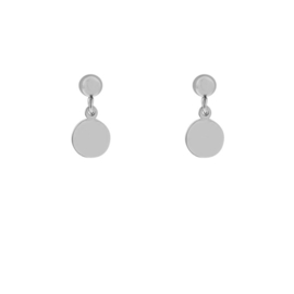 Stud earrings  with charm - COIN - zilver