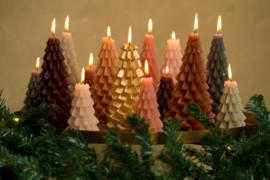 Kerstboom kaars 'fudge' - Rustik lys (2 maten)