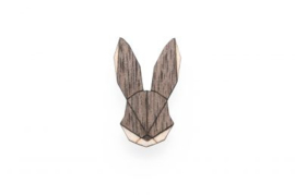 houten broche - Hare