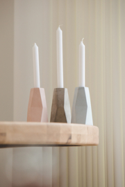 Facet candle holder - beton lichtgrijs