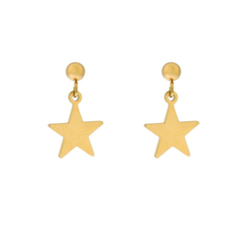Stud earrings  with charm - STAR - goud
