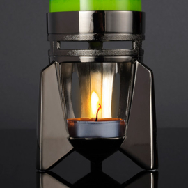 lavalamp met kaars - 'Fireflow' - zwart