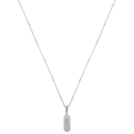 Ketting roos (50 cm) - zilver