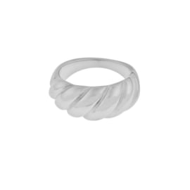 Ring chunky croissant- zilver