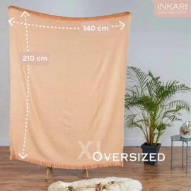 Alpaca plaid 'inca' - peach