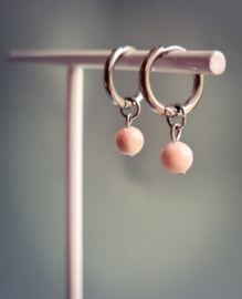 Hoops peach dot - zilver