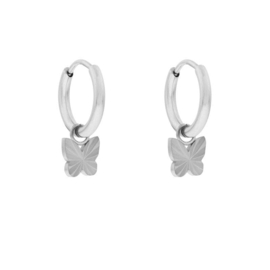 Hoops charm FLAMED BUTTERFLY - zilver