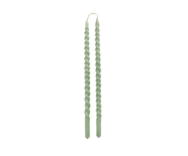 Slim Swirl kaarsen duo - dusty green