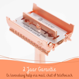 Safety Razor Rosé Goud met Vlindersluiting - incl. houder + 20x Platinum Scheermesjes- preorder
