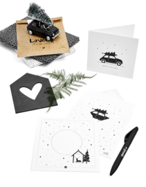 Dubbele kerstkaart (incl. kerst envelop) -   Merry Christmas