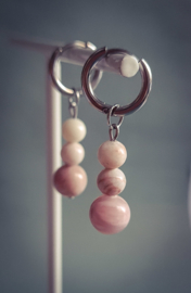 Hoops peach marbles  - zilver