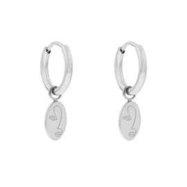 Hoops charm FEMALE FACE - zilver