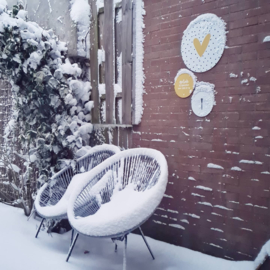 tuincirkel 'geluk is genieten van wat er is' - zwart