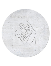 muurcirkel moeder met kind - betonlook - 20 cm