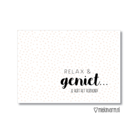 MIEKinvorm kaart A6 - relax & geniet..