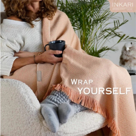 Alpaca plaid 'inca' - peach
