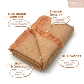 Alpaca plaid 'inca' - peach