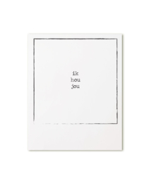 retroprint kaart - ik hou jou