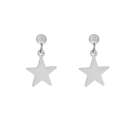 Stud earrings  with charm - STAR - zilver