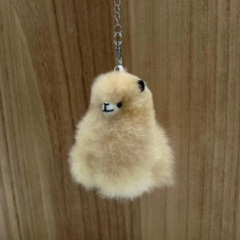Alpaca 'mini-me' van echte alpacawol - sleutelhanger
