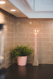 Facet candle holder - beton lichtgrijs
