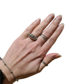 Ring glitter - zilver