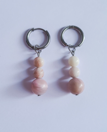 Hoops peach marbles  - zilver