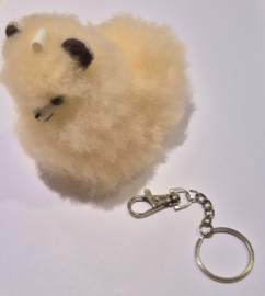 Alpaca 'mini-me' van echte alpacawol - sleutelhanger