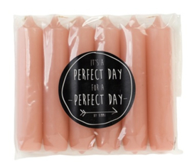 Kleine dinerkaarsen 'perfect day' - rose