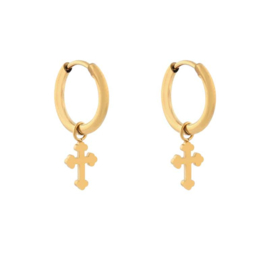 Hoops charm CROSS SMALL- goud