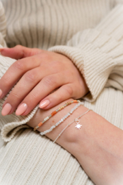 Armband 'total white' - zilver