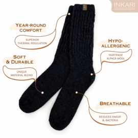 Alpaca sokken 'therapeutic comfort' - charcoal