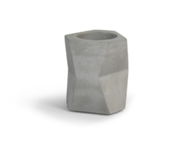 Facet flowerpot - beton lichtgrijs